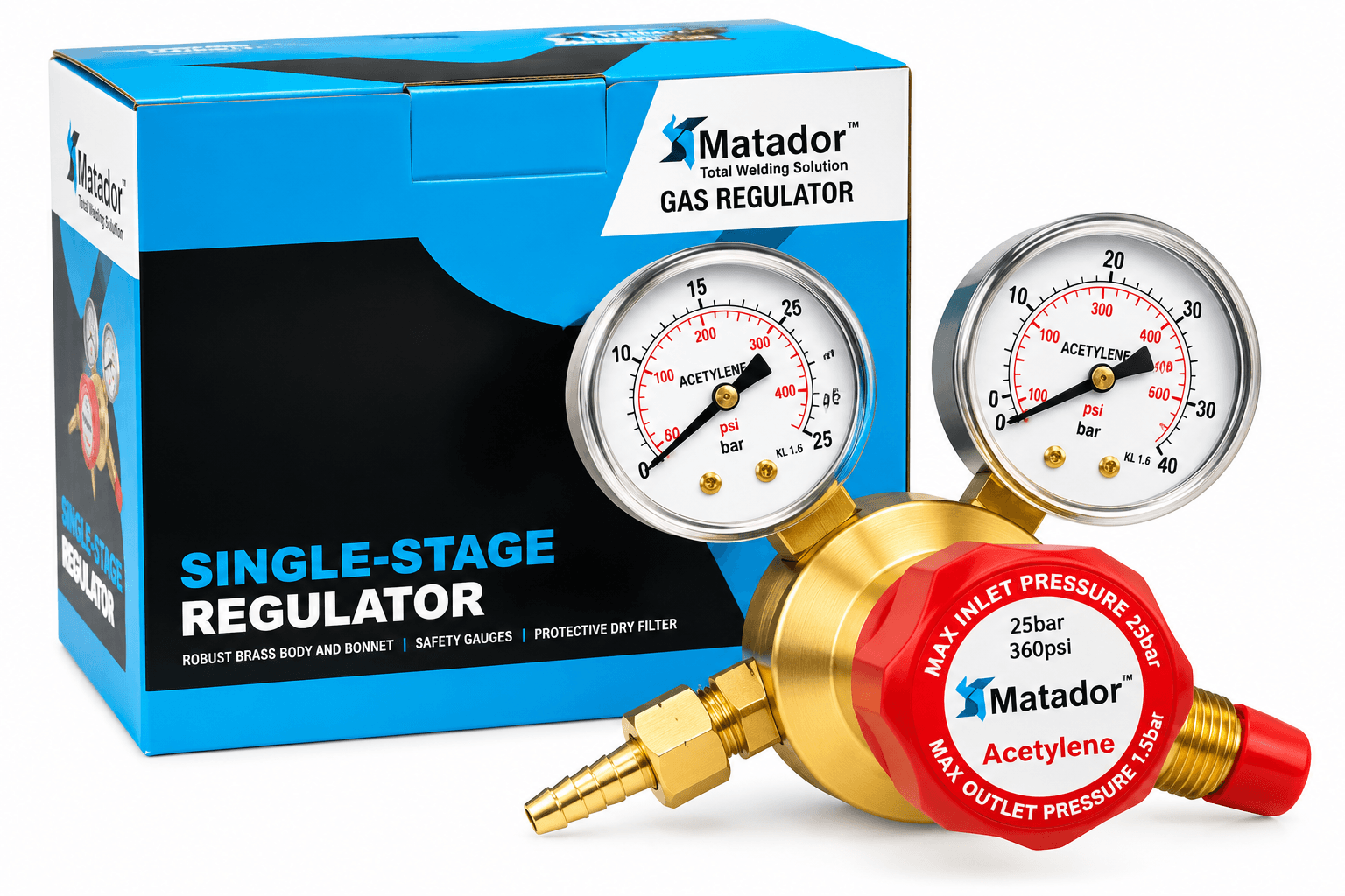 MATADOR SINGLE STAGE ACETYLENE REGULATOR